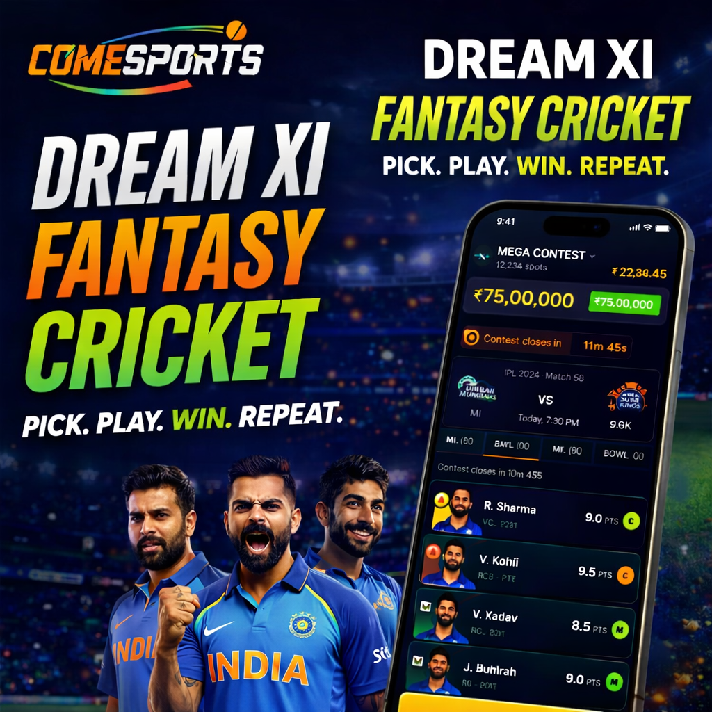 Come Sport App fantasy cricket challenge visual