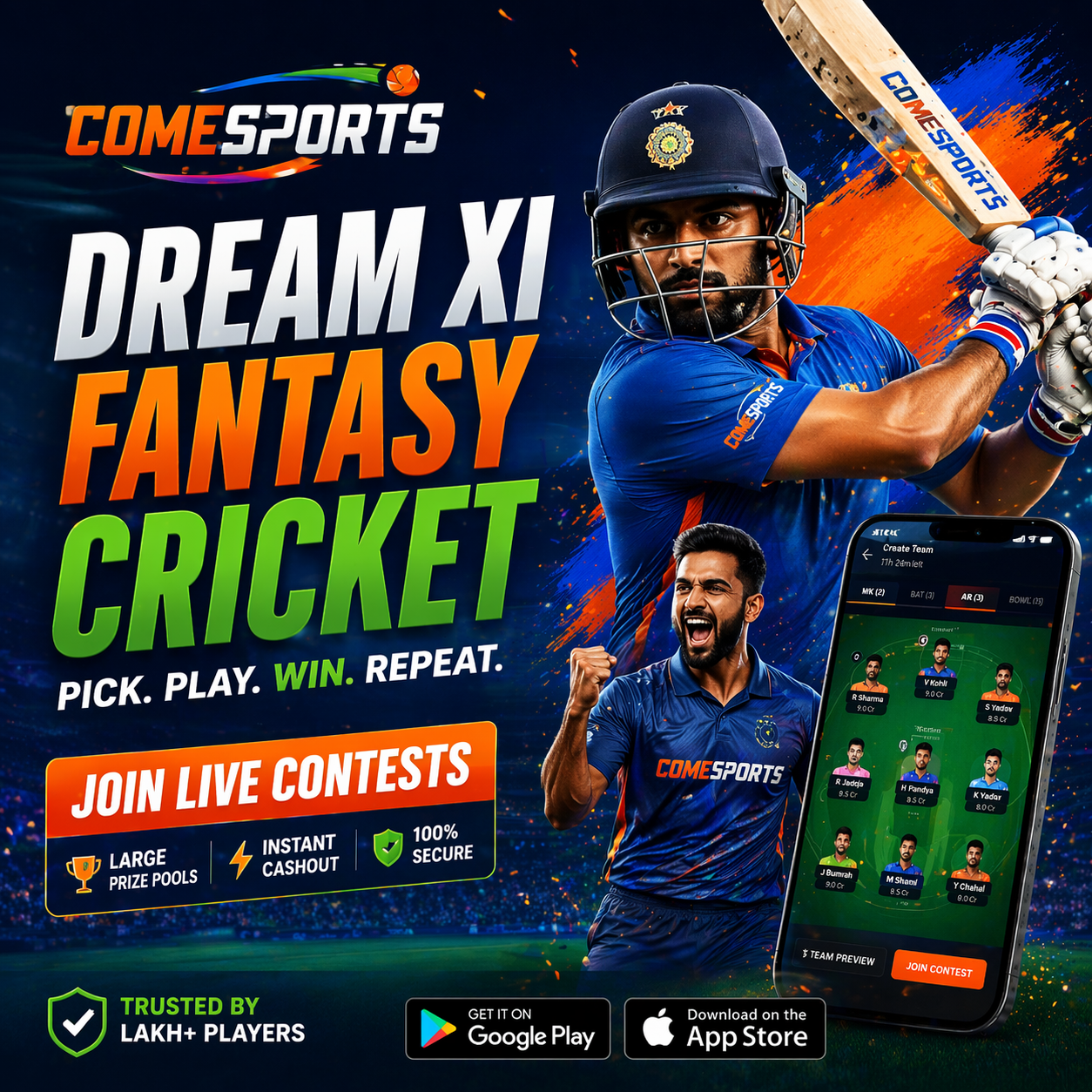 Come Sport App fantasy sports main visual